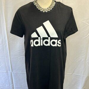 Adidas Black with White Logo Knit Dress Womens Size Medium